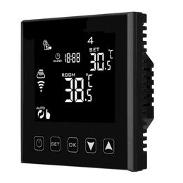 wifi heating control UK - Hy603 -2Wifi Remote Control Black Electrical Underfloor Heating And Infrared Panel Digital Wifi Thermostat Smart Home3177