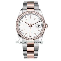 Automatic - Mechanical Dropshipping Watch Mens and Womens Watches Diamond Bezel Full Stainless Steel Strap wrtstwatch HBXN