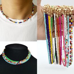 beaded necklaces Canada - Handmade Seed Bead Necklace Choker Fashion Bohemian Colorful Beaded Short Collar For Women Beach Party Jewelry