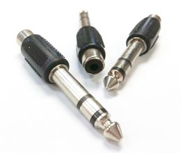 Connectors, 6.35mm Stereo Male to RCA Female Audio Adapter Jack Connector/10PCS