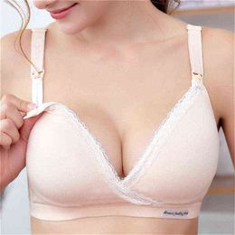 Cotton Breastfeeding Bra For Pregnant Women Pregnancy Breast Sleep Underwear Wirefree Nursing Clothing L220726