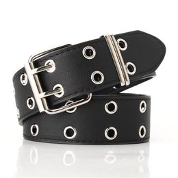 Belts 104cm*3.8cm Punk Alloy Buckle Ladies Belt All-Match Jeans Waistband Female Solid Women Hollow Wide Band