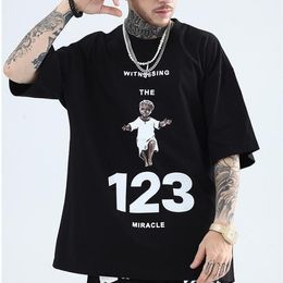 High Quality Tee Short Sleeve Street Loose Large Mens Womens Casual T-shirt