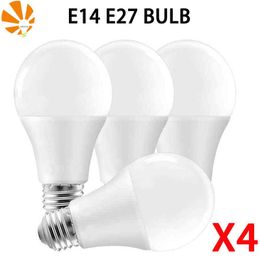 4pcs/Lot LED Bulb Lamps E27 E14 AC220V 20W 18W 15W 12W 9W 6W 3W Indoor Living Room Home Spotlight Table Indoor Lamp Candle Ligh H220428