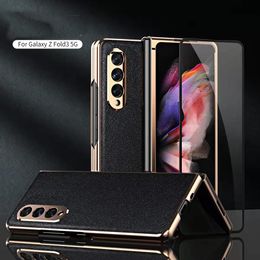 For Samsung Galaxy Z Fold 3 W22 Ultra Thin Folding back Cover Shockproof Mobile Phone Cases with screen protactor251F