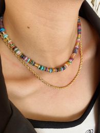 Chokers Timeless Wonder Fancy Natural Stone Shell Beads Choker Necklace For Women Designer Jewellery Goth Trendy Ins Kpop Collars Top 4052Chok