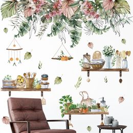 Nordic Plants PVC Wall Stickers for Bedroom Living Room Kithchen Wall Decor Removable Vinyl Wall Decals Home Decor Wallpapers 220727