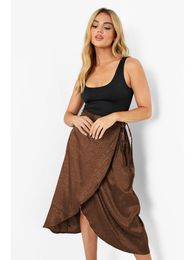 Skirts Cotton High Waist Bowtie Slit Maxi Skirt Spring Summer Women Long Chocolate Ruffle Office Casual Elegant Leopard Dot SkirtSkirts