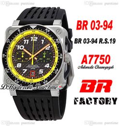 Instruments BR 0394-RS19 Eta A7750 Automatic Chronograph Mens Watch Renault F1 Team Steel Case Carbon Fiber Dial Black Rubber Super Edition Pineapple Puretime B2