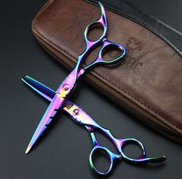 JOEWELL 6.0 inch 9CR stainless steel purple cutting/thinning hair scissors professional barber tool