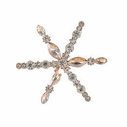 Shiny Crystal Star Brooch Pins Metal Rhinestone Corsage Lapel Pin Female Suit Cardigan Badge Fashion Jewelry Accessories