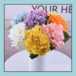 Decorative Flowers Wreaths Festive Party Supplies Home Garden Pure Color Artificial Flower Fashion Silk Real Touch Holiday Wedding Wy392W