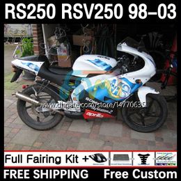 Fairings and Tank cover For Aprilia RSV RS 250 RSV-250 RS-250 RSV250 98-03 4DH.48 RS250 RR RS250R 98 99 00 01 02 03 RSV250RR 1998 1999 2000 2001 2002 2003 Body blue white