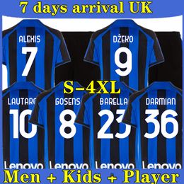 -S-4xl Lukaku Soccer Jersey 22 23 Vidal LaUtaro Eriksen Correa Alexis Inters Dzeko Uniforms Milans Tops Futebol camisa 2022 2023 Men Kits Kit Kit