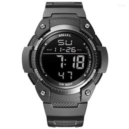 Wristwatches Men Watches Digital Watch Waterproof LED Clock Alarm Reloj Hombre Stopwatch Black Wristwatch 1335 Sport Hect22