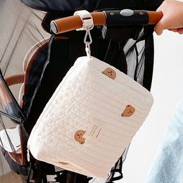 Diaper Bags Mommy Bag Zipper Embroidery Bear Baby Diaper Stroller Bag Pocket Nap 220823