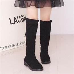 kids knee boots Canada - 2020 Children Brand Over The Knee Boot Kids Solid Color Boots Girls Luxury Flat Shoes Girls Designer Jackboot Spring Fashion238q