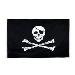 Жуткий рваный старый веселый Roger Skull Cross Bones Pirate Flag для домашнего сада украшения полиэстер FY6049 Sxjul18