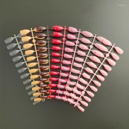 False Nails 24PCS Reusable Nail Almond Artificial Tips Full Cover Decorated Short Round Press On Art Fake Extension Decorations Prud22