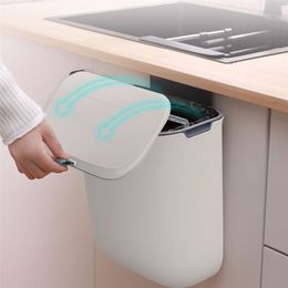 7L / 9L Wall Mounted Trash Can Car Recycle Bin Kitchen Dustbin Garbage Rubbish Waste For 220408