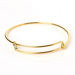 Adjustable Expandable Iron Bangle Bracelet Gold/Rhodium Plated Fashion Wire Bracelets for Women Jewellery ys222