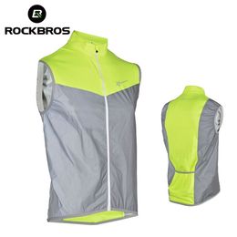 ROCKBROS Cycling Vests Bike Reflective Jacket Sportswear Bicycle Wind Coat Safety Fluorescence Breathable Jersey 220614