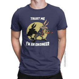 Men's T-shirts Trust Me An Engineer t Shirt for Men Pure Cotton Vintage T-shirt Round Neck Engineering Tees Classic Clothes Plus Size