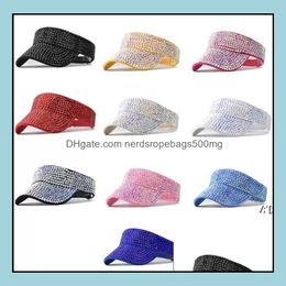 Party Hats Festive Supplies Home Garden Women Luxury Rhinestone Summer Cap Ladies Outdoor Diamond Beach Hat Rra13058 Drop Delivery 2021 Hw