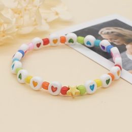Beaded Strands Go2Boho 2022 Heart Bracelet Star Charms Multicolor Hearts Beads Strand Bracelets For Women Fashion Jewellery Gift Her Fawn22