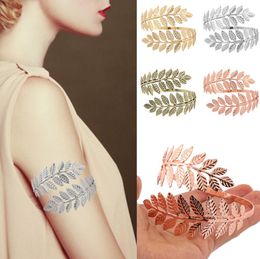 Vintage Metal Greek Roman Laurel Leaf Bracelet Armband Upper Arm Cuff Armlet Festival Bridal Belly Dance Jewellery 4 Colours