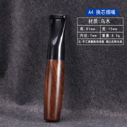 DHL hot selling portable Heather 9mm core changing cigarette holder detachable filter solid wood pipe