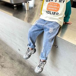 Girls Jeans Hole Girl Jeans Spring Autumn Jeans Baby Girl Casual Style Toddler Girl Clothes 210412