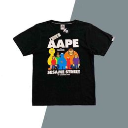 Summer Tide Brand AAPE Short Sesame Street Joint Ape Legion T-shirt stampata Ins Loose Casual Mezza manica da uomo e da donna