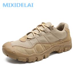 Cow Suede Leather Outdoor Male Sneakers Shoes For Men Adult Non-Slip Casual Military Army Autumn Patchwork Footwear