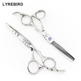 Hair Scissors 5.5 INCH 6 Japan Barber Shears Cutting Blue Stone Shear Salon Tools LYREBIRD 220317