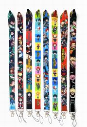 Cell Phone Straps & Charms Hot 10pcs My Hero Academy Japan Anime cartoon Lanyard ID Badge Holder Keys Mobile Neck ID Holders for Car Key Card 2022 New