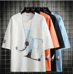 2022 Summer Men's T-Shirt Causal Oversized T Shirt Men Harajuku Streetwear Fashion O-neck Printed T-shirt Mens Tops Half Sleeve