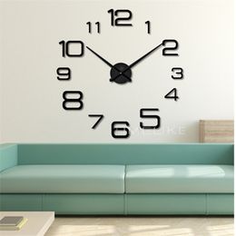 Living Room 3D Large Wall Clock DIY Mirror Stickers Quartz Mechanism Horloge Needles De Parede Decorativo Y200407