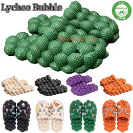 Bubble Slides Slippers for Women Men,Mukinrch Funny Lychee Non-slip Spa Gym House Shower Bedroom Slipper Soft Pillow Stress Relief Slide