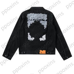 Fashion designer Men's Jacket Tide Brand Autumn and Winter New Back Gradient Hand-painted Denim Jackets for Men Windbreakers Coat