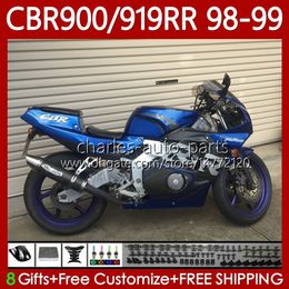 Bodywork For HONDA CBR 900 919 RR CC 98-99 Years Bodys 127No.38 CBR 919RR 900RR 900CC 919CC Gloss blue CBR919 CBR900 RR CBR919RR 98 99 CBR900RR 1998 1999 Fairing Kit