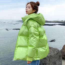 Waterproof Winter Jacket Women Loose Glossy Oversize Coat Chaqueton Mujer Hooded Down Cotton Warm Padded C66861 Guin22