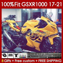 OEM Fairings For SUZUKI GSXR-1000 GSXR 1000 CC K17 2017-2021 146No.185 GSXR1000 17 18 19 2020 2021 GSX-R1000 1000CC 2017 2018 2019 20 21 Injection Mould Body yellow stock