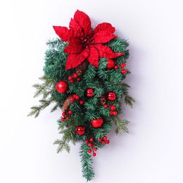 Christmas Decorations Hanging Artificial Rattan Door Wreath Coshinerose Simulation Wall WreathChristmas
