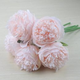 Peony Artificial Flower Christmas Home Decoration Silk Real Touch Peony Fake Flower Wedding Party New Year Gift Floral