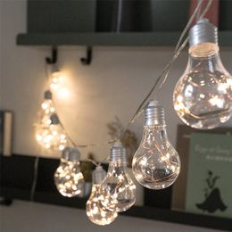 4M 10 Bulbs LED Fairy Lights Battery Power Bulb Garland Light String Christmas Wedding Party Bedroom Living Room Garden Decor 220408