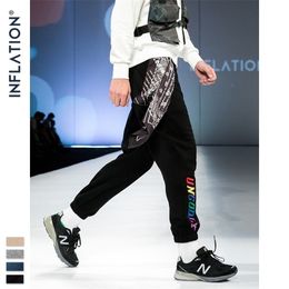 INFLATION Letter Embroidery Track Pants Men Hip Hop Loose Fit Mens Joggers Pants FW Fashion Winter Harem Pants Men 93454W 201118