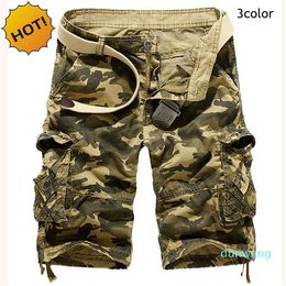 Outdoors Loose khaki/Sky Blue/Army Green Cotton Cargo Shorts Tactical Camouflage Mountain Jungle Short Trousers Men222d