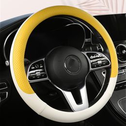 Steering Wheel Covers Car Cover Anti Slip Leather Cars Wheels Breathable Hand Stitching Steering-Wheel Car-stying UniversalSteering