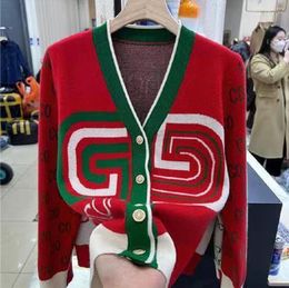 Luxuskleidung Damenpullover für Bee GGity Designerpullover lässig gestrickt Kontrastfarbe Modemarke Top